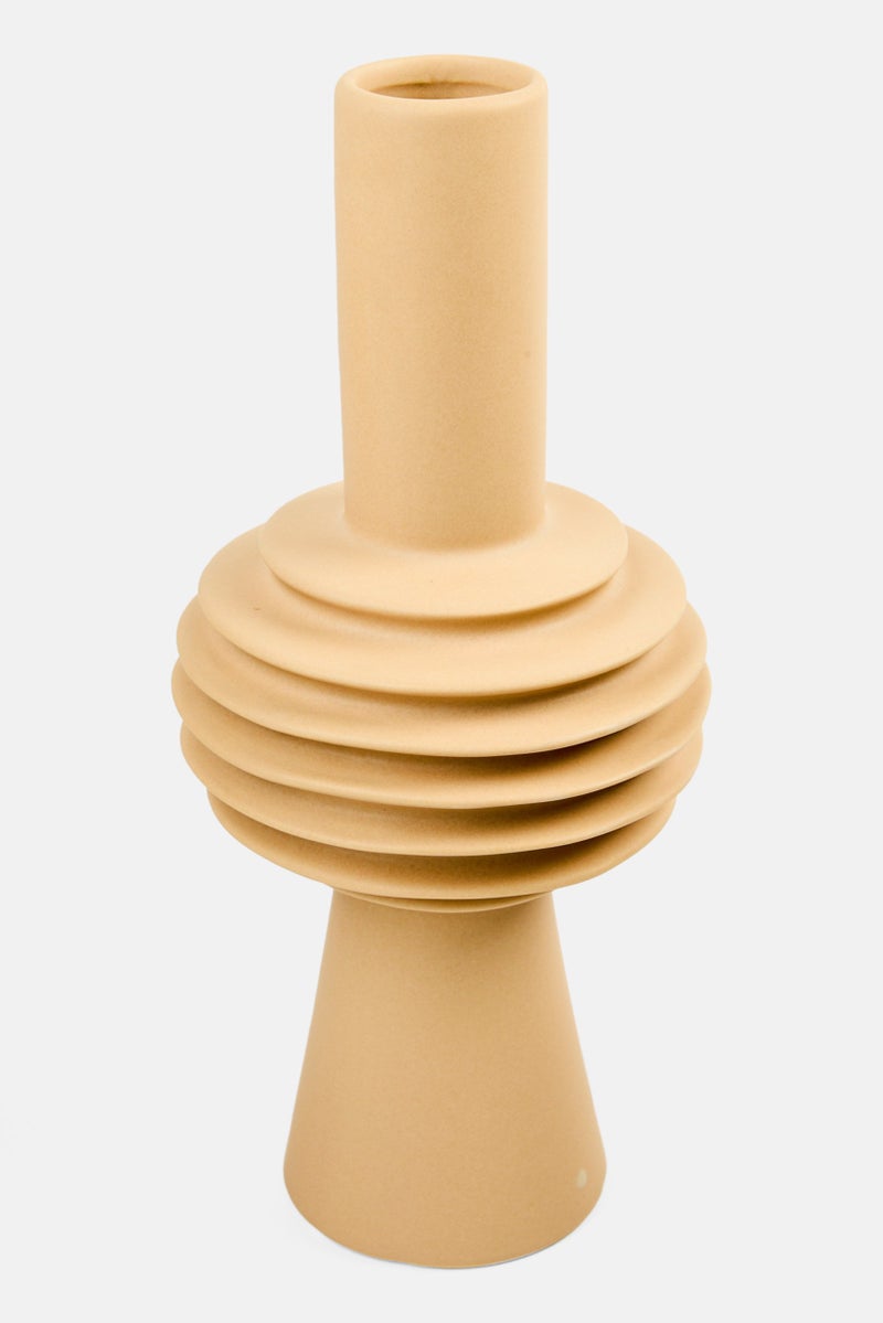 Muy Mucho Ceramic Vase 31 H x 15 D cm, Light Brown - Image 2